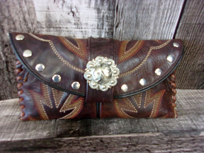 Wallet/Card Holder WC12.1 handcrafted from cowboy boots. Shop Handbags, Wallets & Cases at and buy the best card holder, country centerpiece, Country Chic, country style, Cowgirl Chic, cowgirl gift, cowgirl style, unique gift for her, wallet at Chris Thompson Bags.