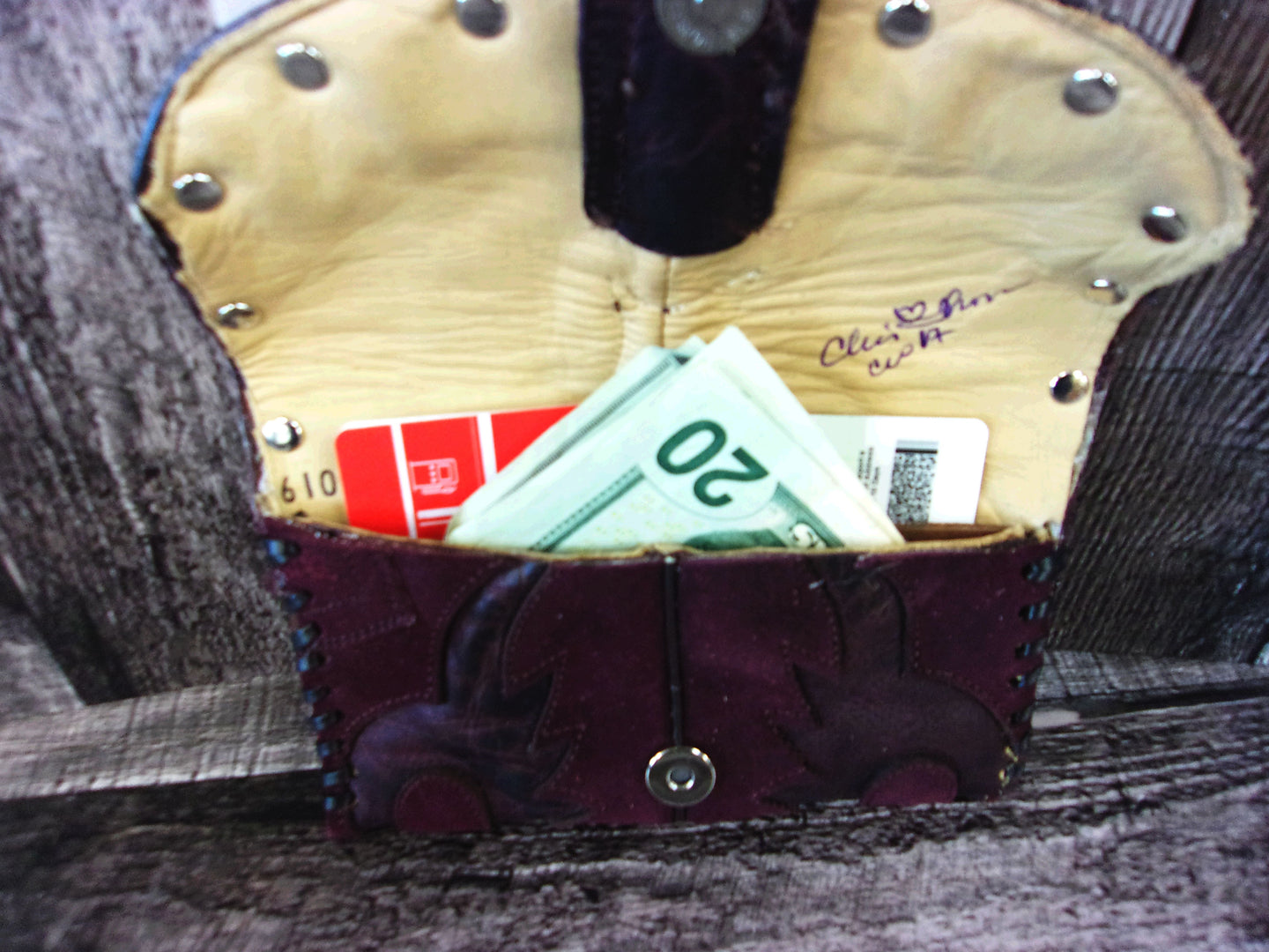 Wallet/Card Holder WC17 handcrafted from cowboy boots. Shop Handbags, Wallets & Cases at ChrisThompsonBags.com and buy the best card holder, country centerpiece, Country Chic, country style, Cowgirl Chic, cowgirl gift, cowgirl style, unique gift for her, wallet at Chris Thompson Bags.