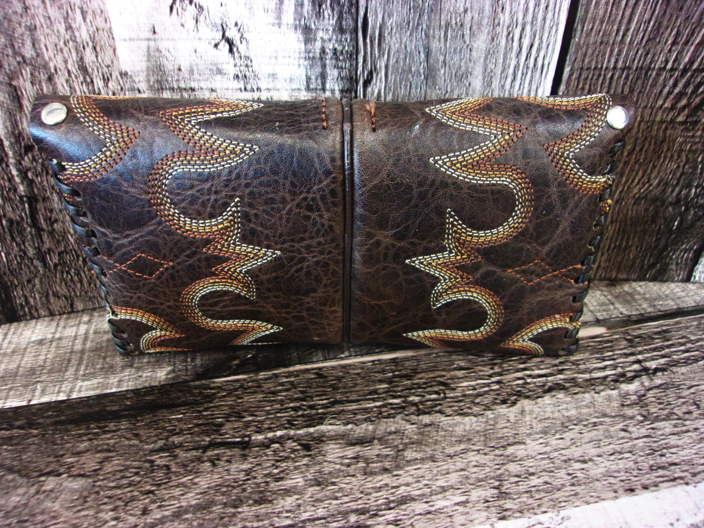 Wallet/Card Holder WC18 handcrafted from cowboy boots. Shop Handbags, Wallets & Cases at ChrisThompsonBags.com and buy the best card holder, country centerpiece, Country Chic, country style, Cowgirl Chic, cowgirl gift, cowgirl style, unique gift for her, wallet at Chris Thompson Bags.