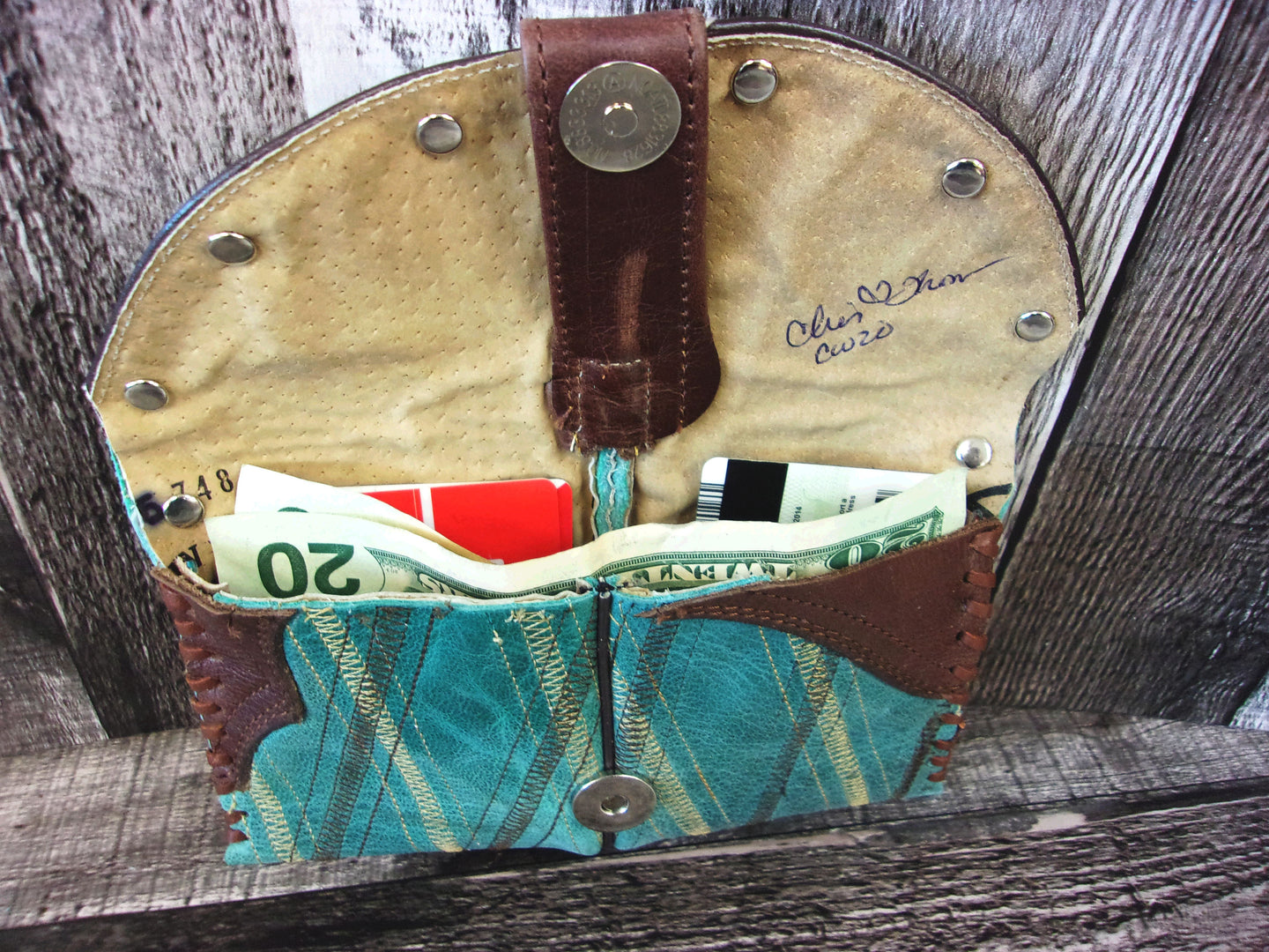 Wallet/Card Holder WC20 handcrafted from cowboy boots. Shop Handbags, Wallets & Cases at ChrisThompsonBags.com and buy the best card holder, country centerpiece, Country Chic, country style, Cowgirl Chic, cowgirl gift, cowgirl style, unique gift for her, wallet at Chris Thompson Bags.