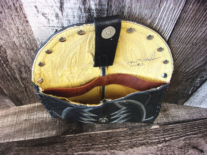 Wallet/Card Holder WC22 handcrafted from cowboy boots. Shop Handbags, Wallets & Cases at and buy the best card holder, country centerpiece, Country Chic, country style, Cowgirl Chic, cowgirl gift, cowgirl style, unique gift for her, wallet at Chris Thompson Bags.