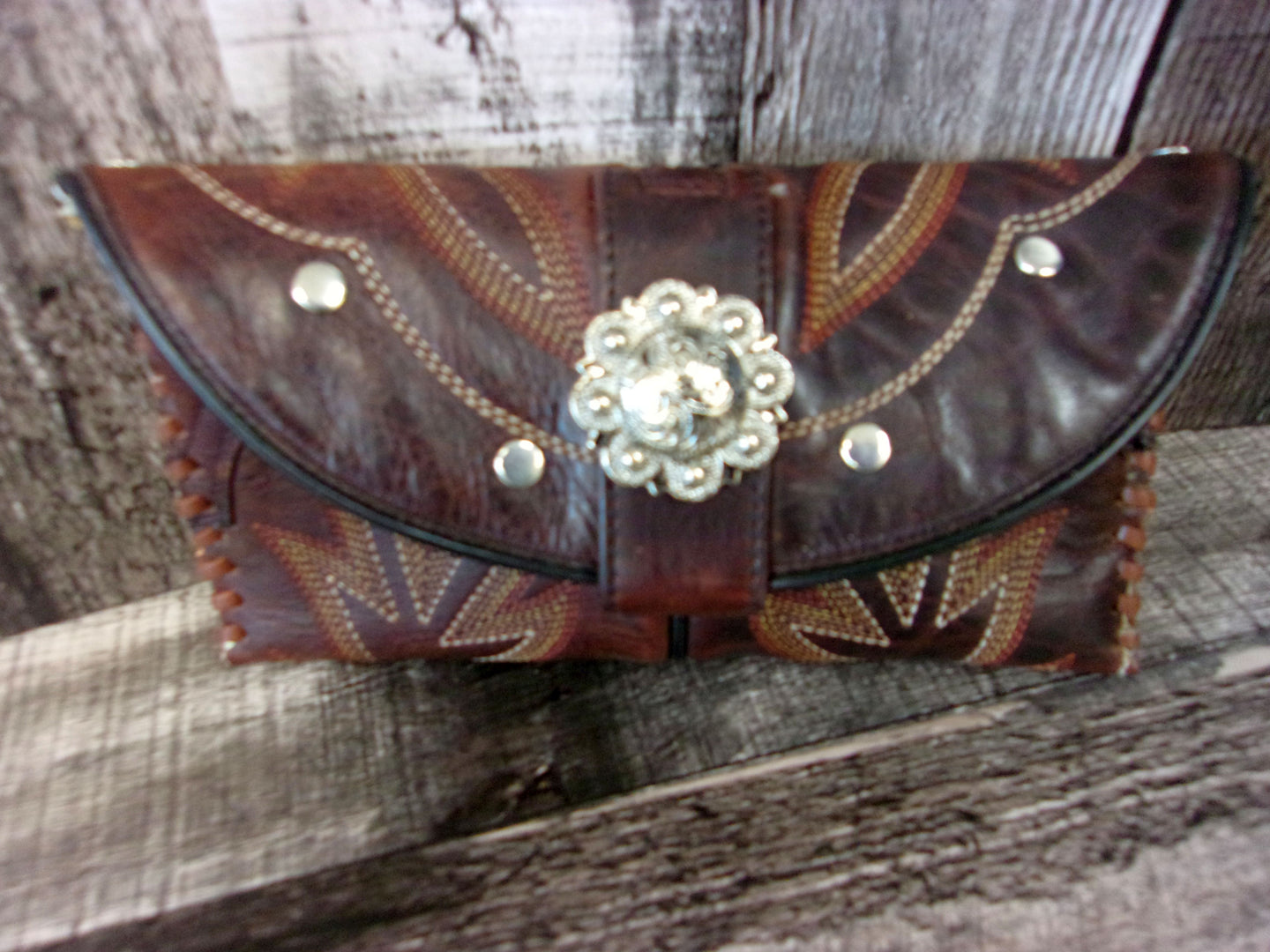 Wallet/Card Holder WC23 handcrafted from cowboy boots. Shop Handbags, Wallets & Cases at ChrisThompsonBags.com and buy the best card holder, country centerpiece, Country Chic, country style, Cowgirl Chic, cowgirl gift, cowgirl style, unique gift for her, wallet at Chris Thompson Bags.