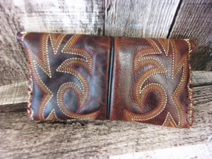 Wallet/Card Holder WC23 handcrafted from cowboy boots. Shop Handbags, Wallets & Cases at and buy the best card holder, country centerpiece, Country Chic, country style, Cowgirl Chic, cowgirl gift, cowgirl style, unique gift for her, wallet at Chris Thompson Bags.