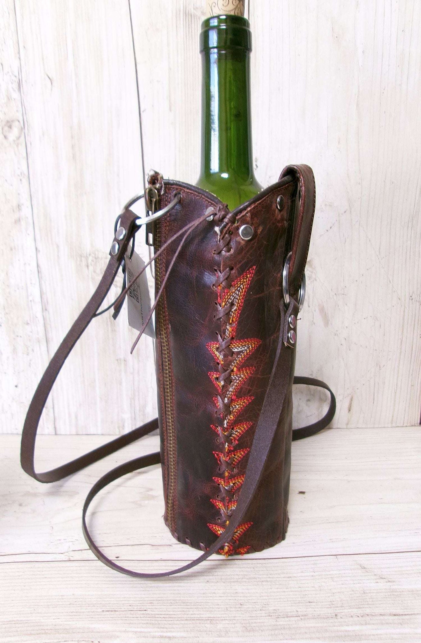 Cowboy Boot Wine Water Tote WA54 handcrafted from cowboy boots. Shop Wine Carrier Bags at ChrisThompsonBags.com and buy the best ["Bottle","Caddy","Crossbody","Holder","Tote","Water","Wine"] at Chris Thompson Bags.