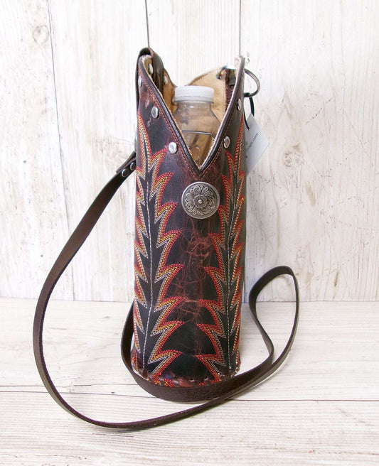 Cowboy Boot Wine Water Tote WA54 handcrafted from cowboy boots. Shop Wine Carrier Bags at ChrisThompsonBags.com and buy the best ["Bottle","Caddy","Crossbody","Holder","Tote","Water","Wine"] at Chris Thompson Bags.