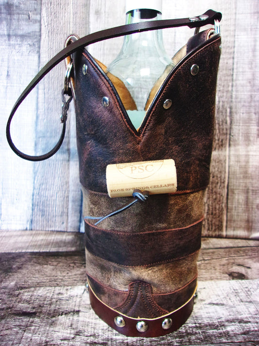 Cowboy Boot Wine Tote wt801 handcrafted from cowboy boots. Shop Wine Carrier Bags at ChrisThompsonBags.com and buy the best country bridesmaid, country centerpiece, country wedding, cowboy gift, cowgirl centerpiece, cowgirl gift, cowgirl wine bag, rodeo party bag, rustic wine carrier, unique western gift, western wine tote, wine lovers gift at Chris Thompson Bags.