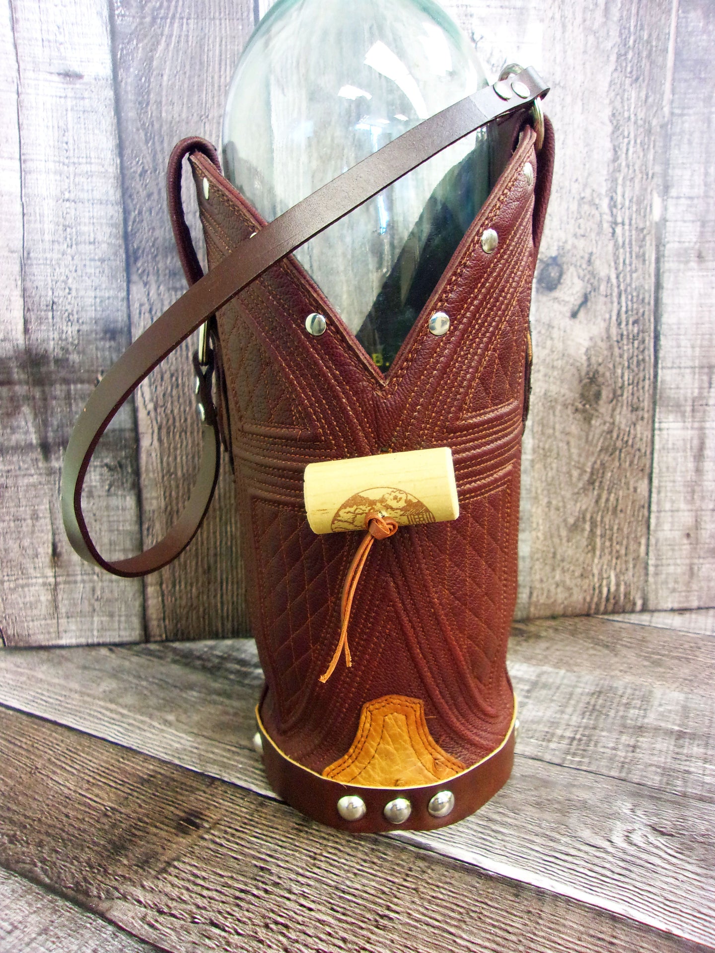 Cowboy Boot Wine Tote wt846 handcrafted from cowboy boots. Shop Wine Carrier Bags at ChrisThompsonBags.com and buy the best country bridesmaid, country centerpiece, country wedding, cowboy gift, cowgirl centerpiece, cowgirl gift, cowgirl wine bag, rodeo party bag, rustic wine carrier, unique western gift, western wine tote, wine lovers gift at Chris Thompson Bags.