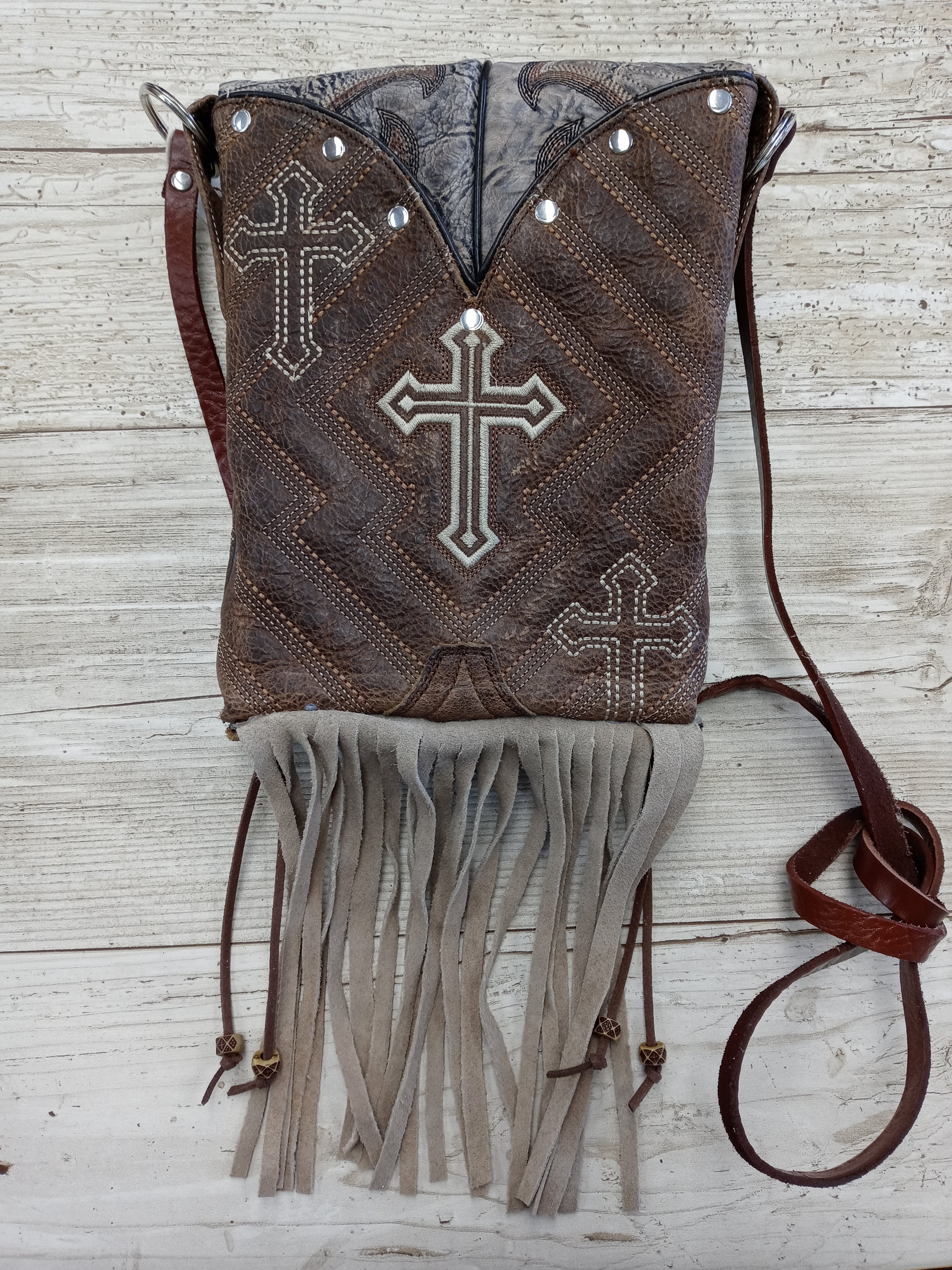 Small Western Purse with Fringe - Cowboy Boot Purse - Small Leather Bag sm154