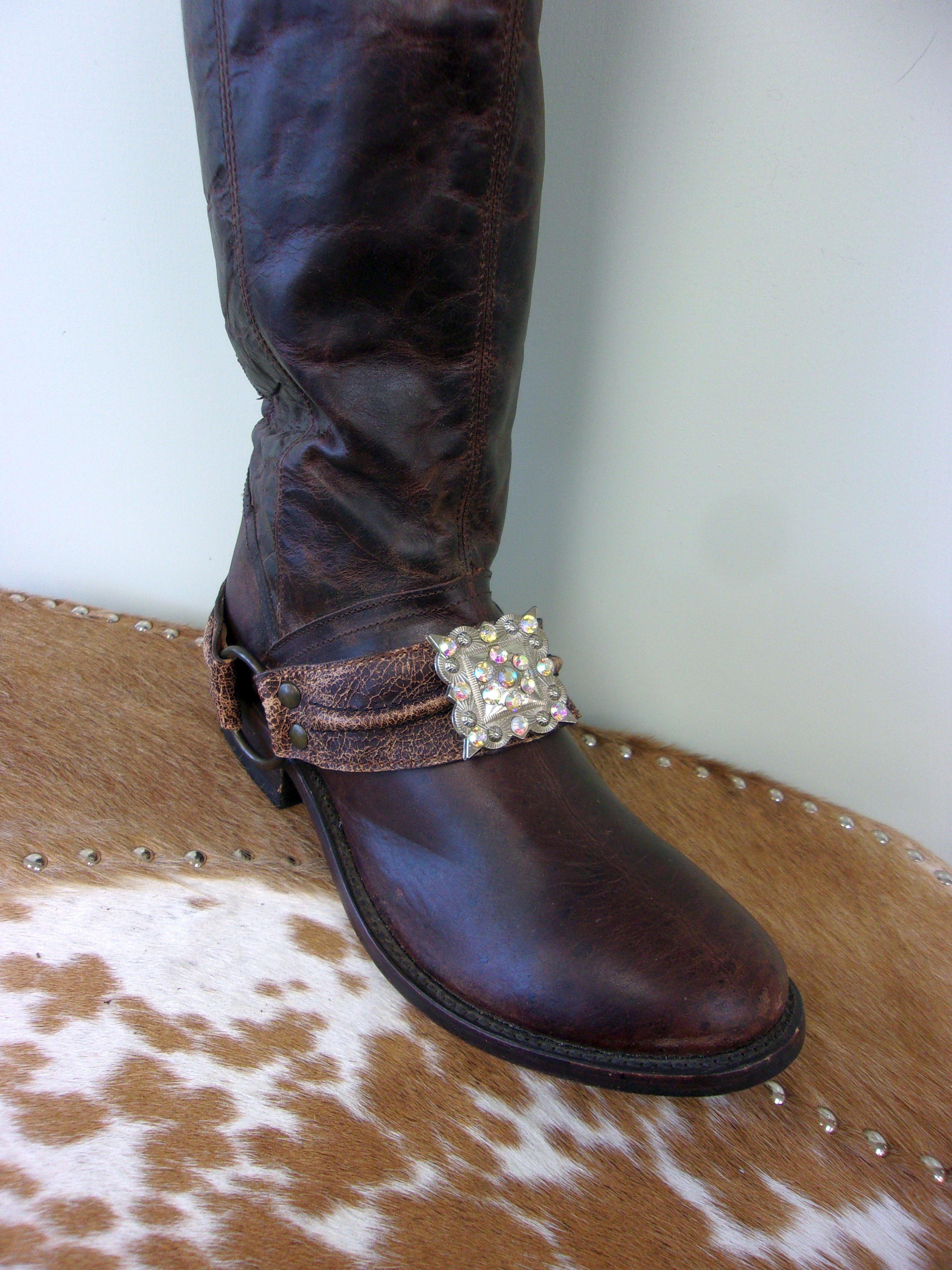 Boot Decoration - Boot Wrap - Boot Bling - Boot Jewelry - Boot Bracelet (Single) wr67 cowboy boot purses, western fringe purse, handmade leather purses, boot purse, handmade western purse, custom leather handbags Chris Thompson Bags