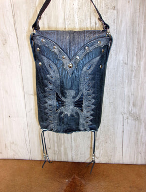 Cowboy Boot Concealed Carry Purse - Crossbody Conceal Carry Purse CB155 cowboy boot purses, western fringe purse, handmade leather purses, boot purse, handmade western purse, custom leather handbags Chris Thompson Bags