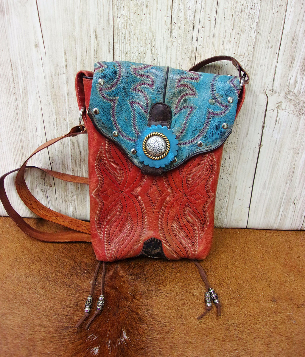 Cowboy Boot Concealed Carry Purse - Crossbody Conceal Carry Purse CB162 cowboy boot purses, western fringe purse, handmade leather purses, boot purse, handmade western purse, custom leather handbags Chris Thompson Bags