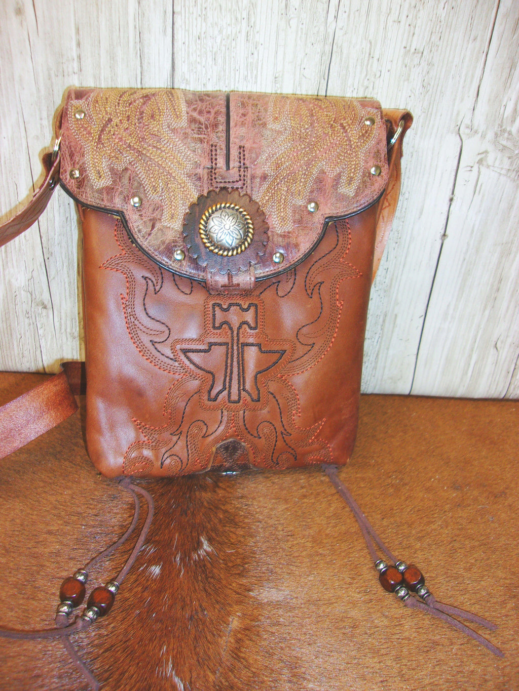 Cowboy Boot Concealed Carry Purse - Crossbody Conceal Carry Purse CB152 cowboy boot purses, western fringe purse, handmade leather purses, boot purse, handmade western purse, custom leather handbags Chris Thompson Bags
