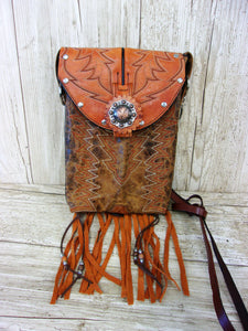 Crossbody Purse with Fringe – Crossbody Hipster Purse - Cowboy Boot Purse – Western Hipster HP912 cowboy boot purses, western fringe purse, handmade leather purses, boot purse, handmade western purse, custom leather handbags Chris Thompson Bags