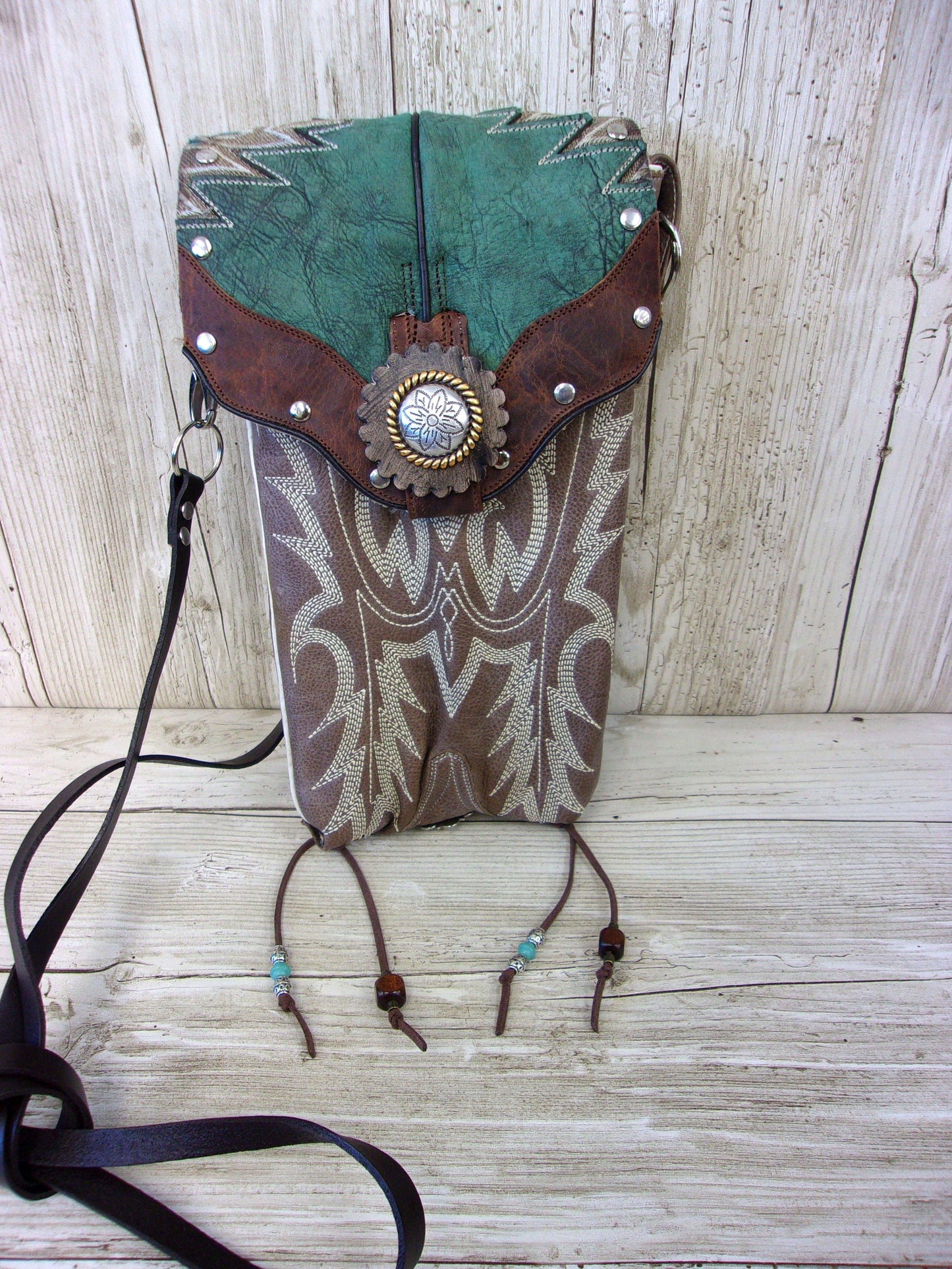 Cowboy Boot Crossbody Hipster Purse HP900 handcrafted from cowboy boots. Shop all unique leather western handbags, purses and totes at Chris Thompson Bags