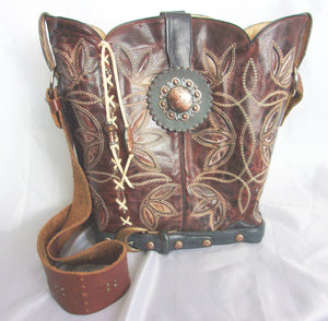 Cowboy Boot Purse - Handmade Leather Purse - Western Leather Purse BK07 cowboy boot purses, western fringe purse, handmade leather purses, boot purse, handmade western purse, custom leather handbags Chris Thompson Bags