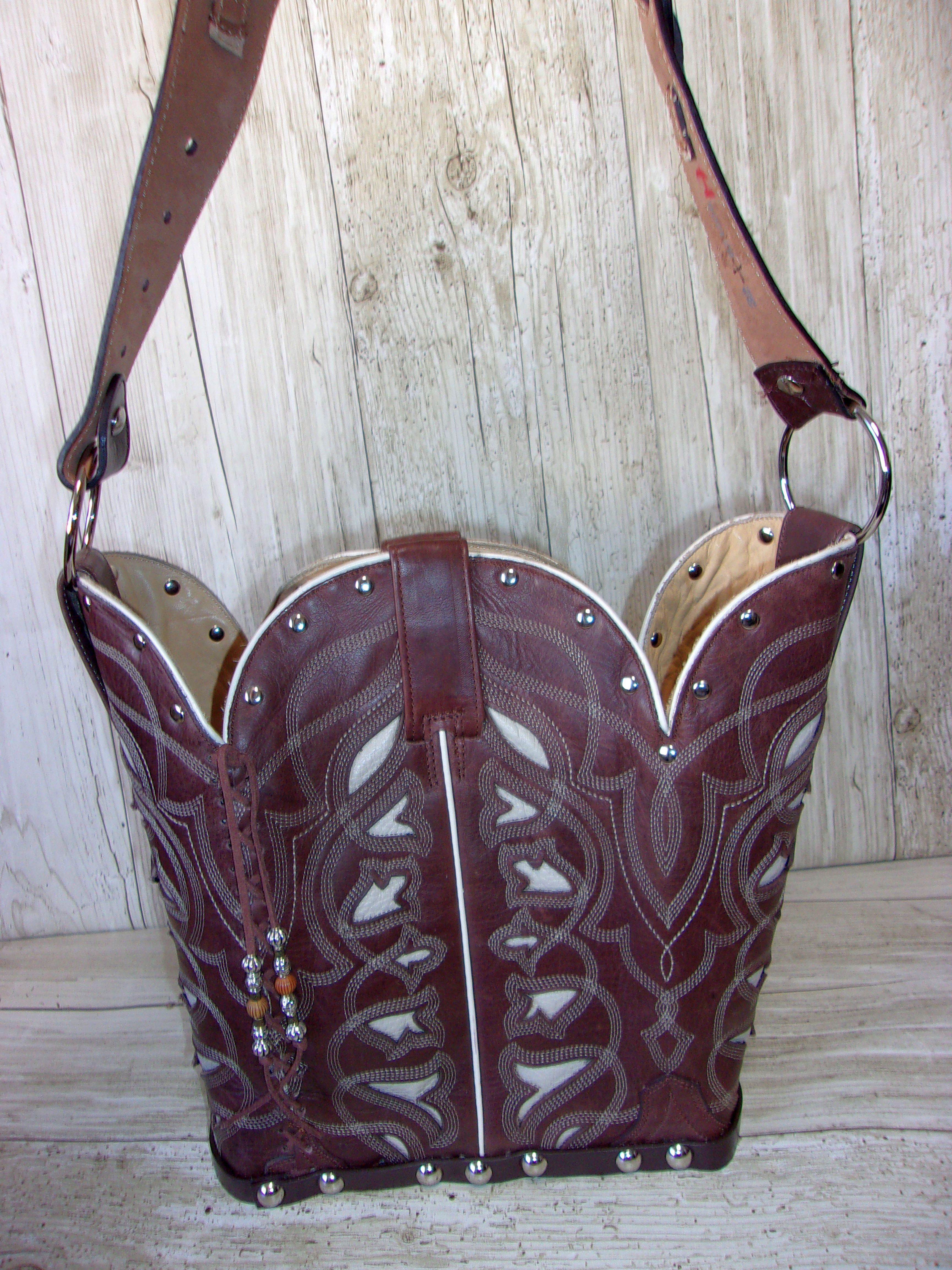 Cowboy Boot Purse - Handmade Leather Purse - Western Leather Purse BK110 cowboy boot purses, western fringe purse, handmade leather purses, boot purse, handmade western purse, custom leather handbags Chris Thompson Bags