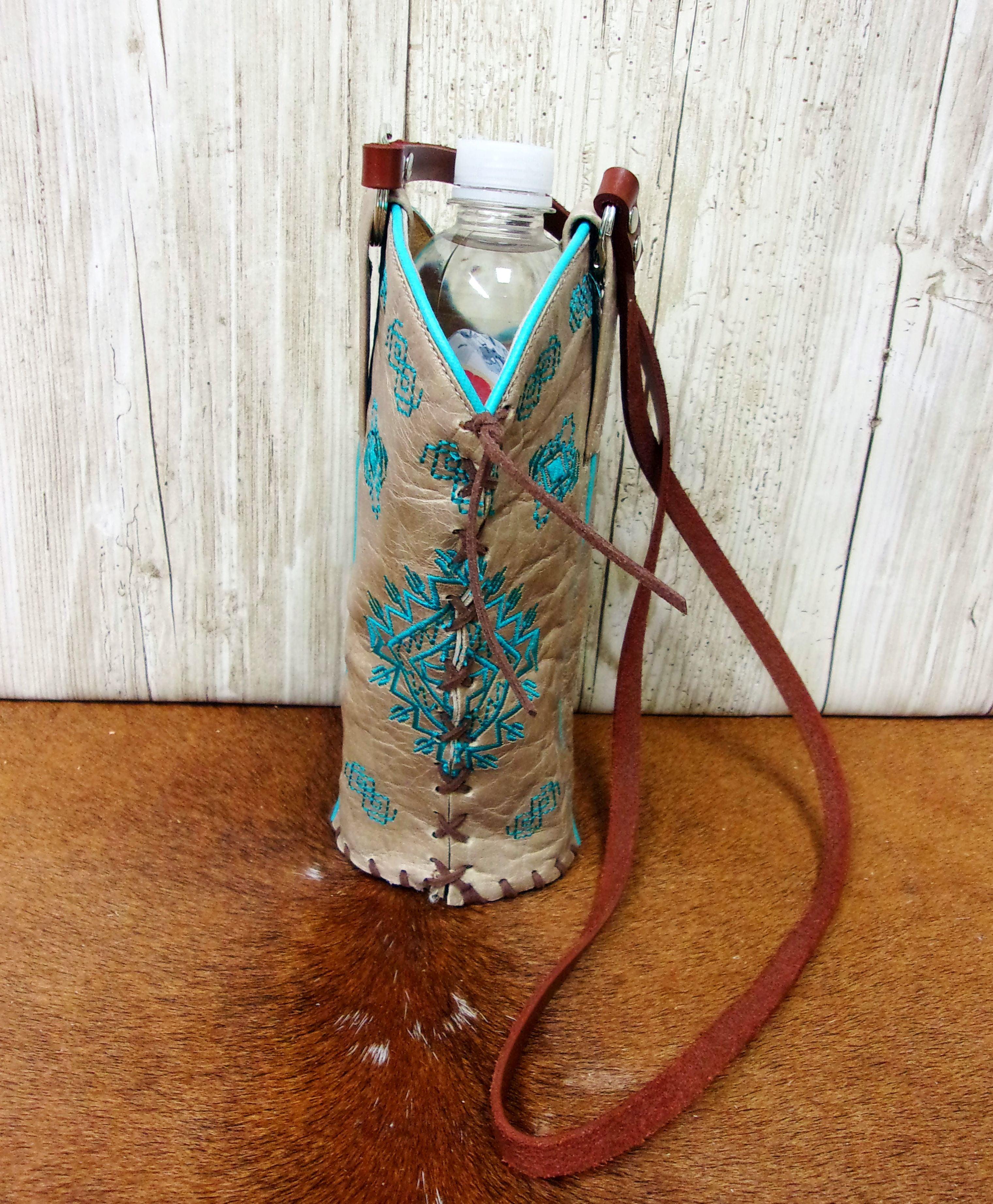 Cowboy Boot Water Bottle Tote - Bottle Caddy - Leather Bottle Holder WA19 cowboy boot purses, western fringe purse, handmade leather purses, boot purse, handmade western purse, custom leather handbags Chris Thompson Bags