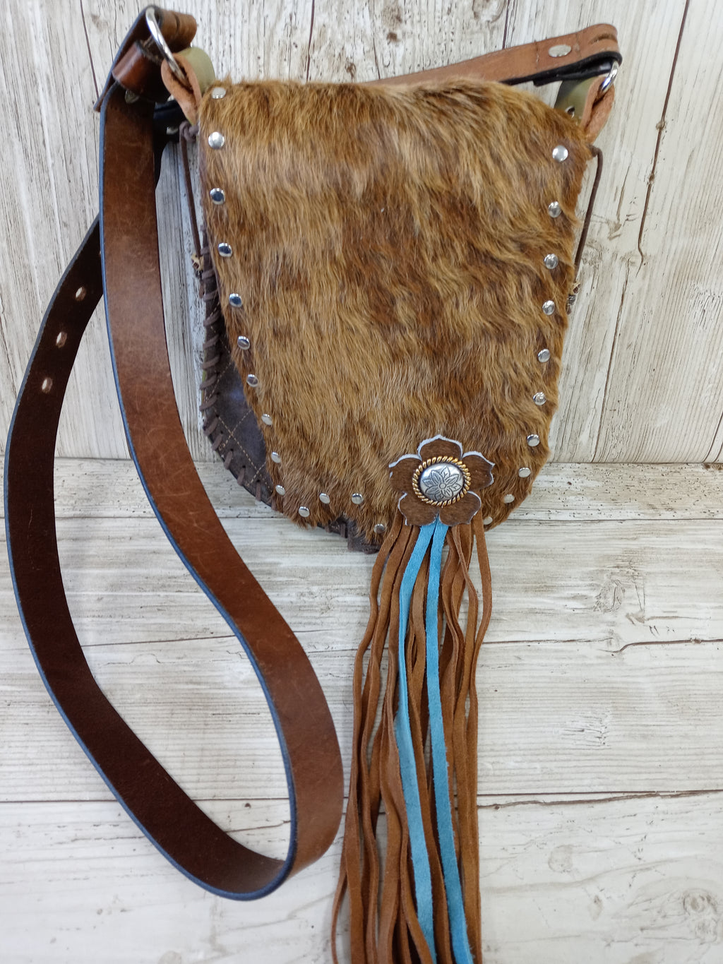 Hair on Hide Bag - Cowboy Boot Purse - Cowhide Purse - Handpainted Purse SB03 Chris Thompson Bags
