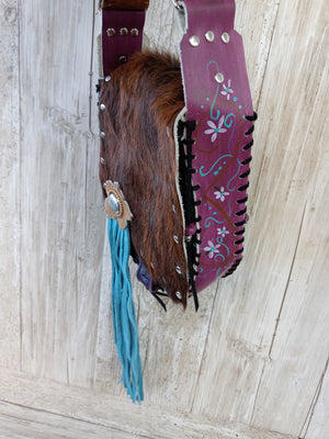 Hair on Hide Bag - Cowboy Boot Purse - Cowhide Purse - Handpainted Purse SB10 Chris Thompson Bags
