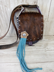 Hair on Hide Bag - Cowboy Boot Purse - Cowhide Purse - Handpainted Purse SB10 Chris Thompson Bags