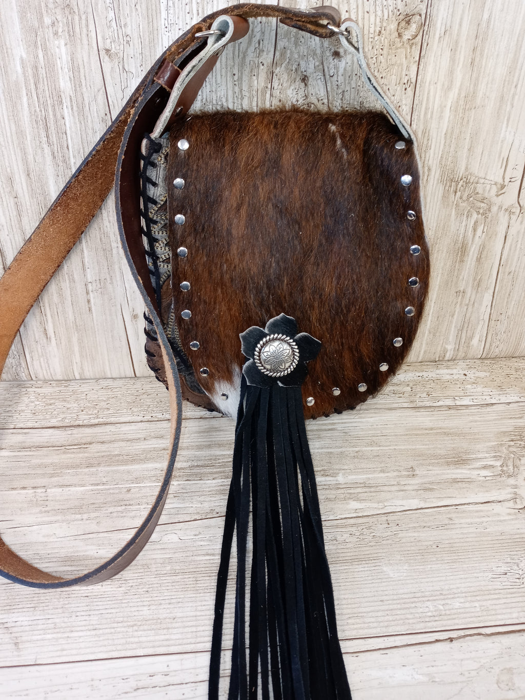 Hair on Hide Bag - Cowboy Boot Purse - Cowhide Purse - Handpainted Purse SB17 Chris Thompson Bags