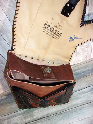 Handcrafted Swing Arm Bag -  Western Sidearm Bag - Western Solo Bag SA03 cowboy boot purses, western fringe purse, handmade leather purses, boot purse, handmade western purse, custom leather handbags Chris Thompson Bags