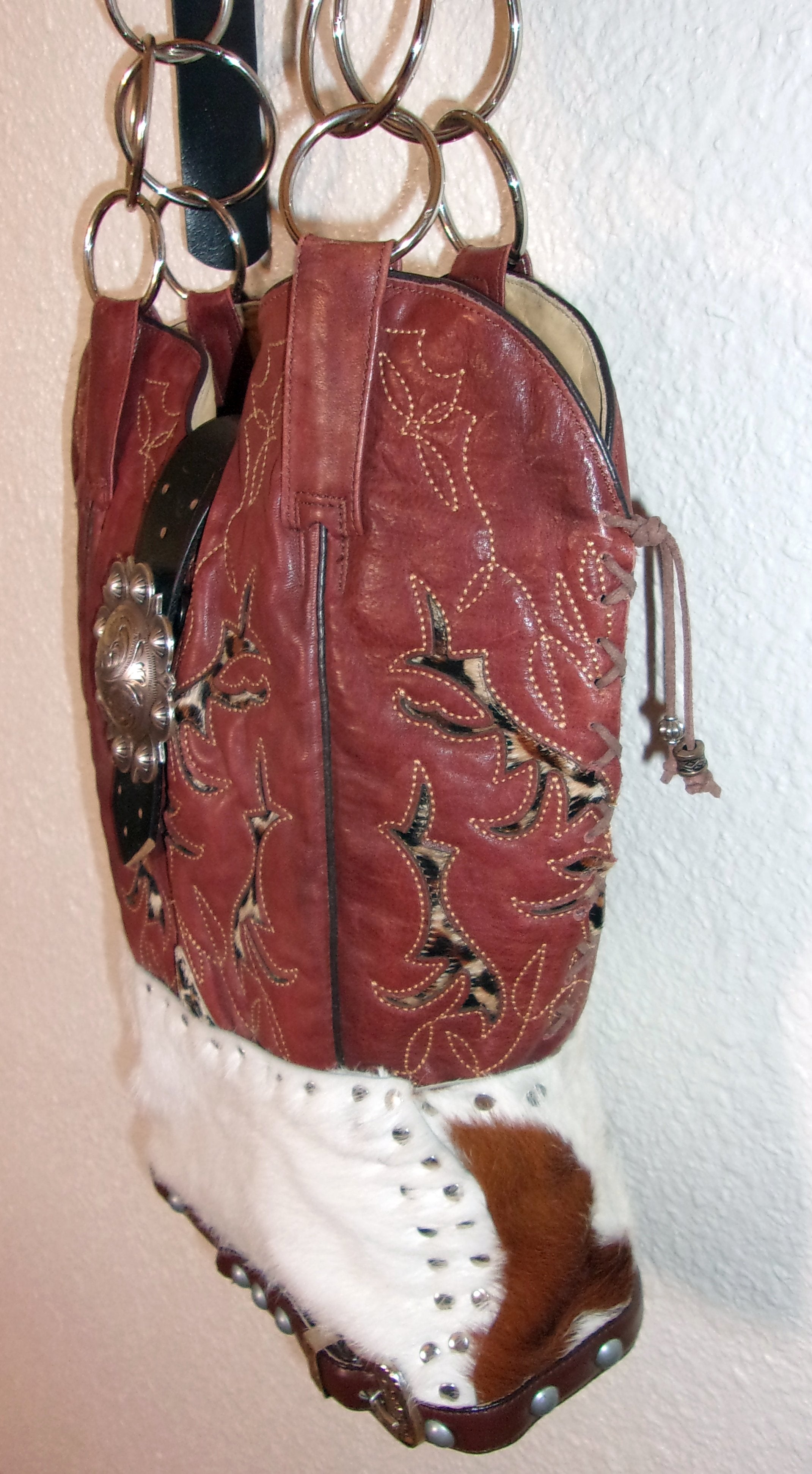Handmade Leather Purse - Cowboy Boot Purse - Western Leather Purse TS204 cowboy boot purses, western fringe purse, handmade leather purses, boot purse, handmade western purse, custom leather handbags Chris Thompson Bags