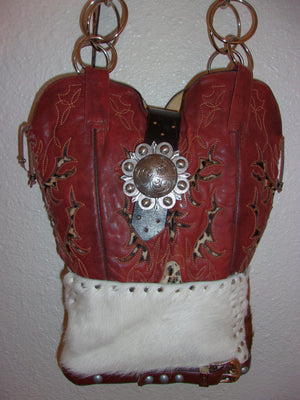 Handmade Leather Purse - Cowboy Boot Purse - Western Leather Purse TS204 cowboy boot purses, western fringe purse, handmade leather purses, boot purse, handmade western purse, custom leather handbags Chris Thompson Bags