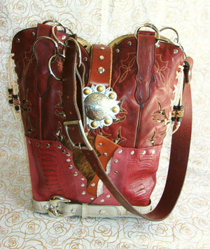 Handmade Leather Purse - Cowboy Boot Purse - Western Leather Purse TS274 cowboy boot purses, western fringe purse, handmade leather purses, boot purse, handmade western purse, custom leather handbags Chris Thompson Bags