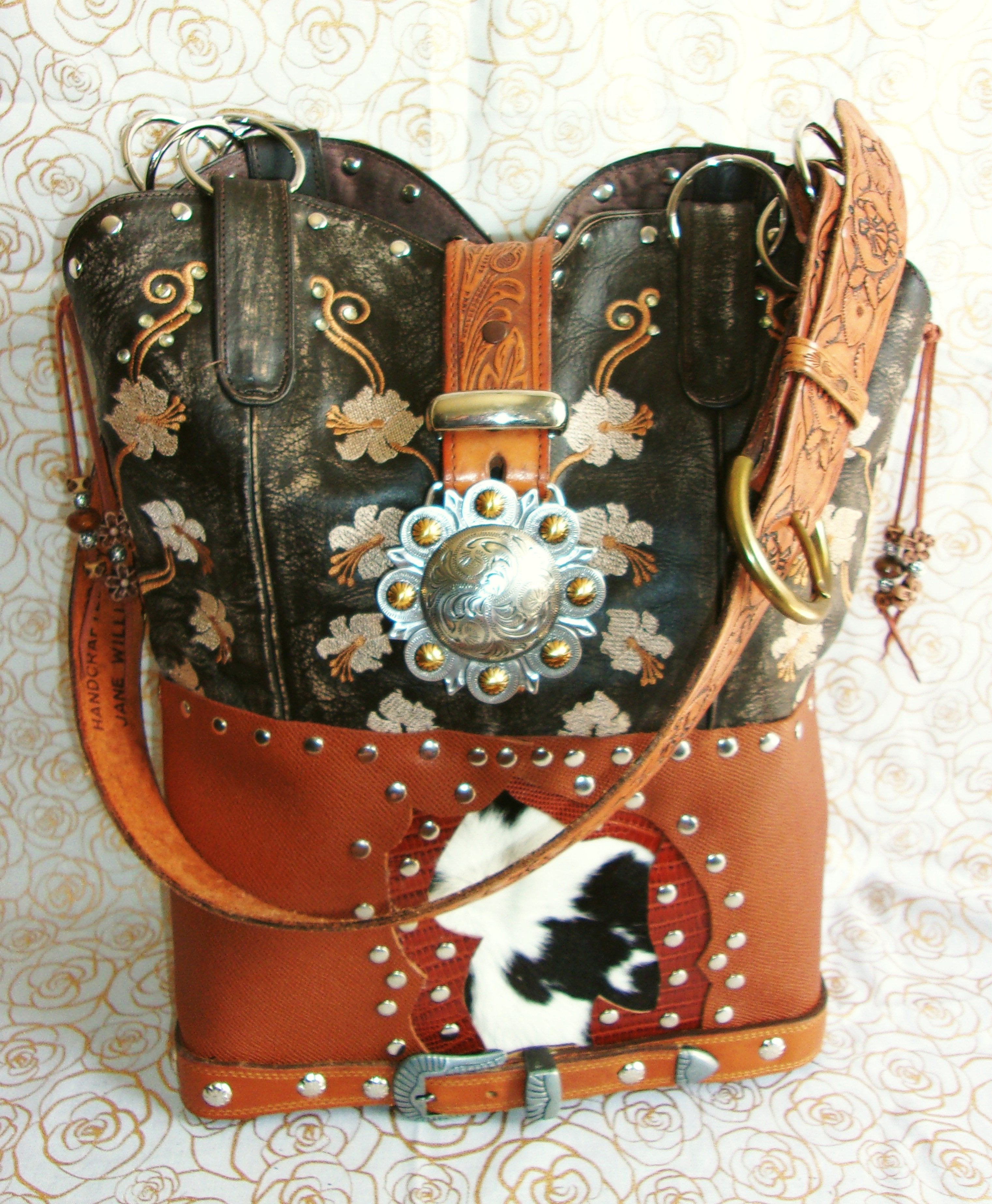 Handmade Leather Purse - Cowboy Boot Purse - Western Leather Purse TS277 cowboy boot purses, western fringe purse, handmade leather purses, boot purse, handmade western purse, custom leather handbags Chris Thompson Bags