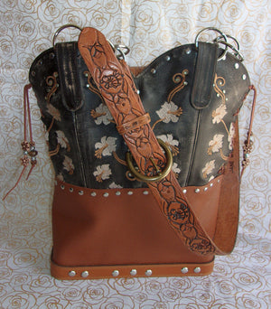 Handmade Leather Purse - Cowboy Boot Purse - Western Leather Purse TS277 cowboy boot purses, western fringe purse, handmade leather purses, boot purse, handmade western purse, custom leather handbags Chris Thompson Bags