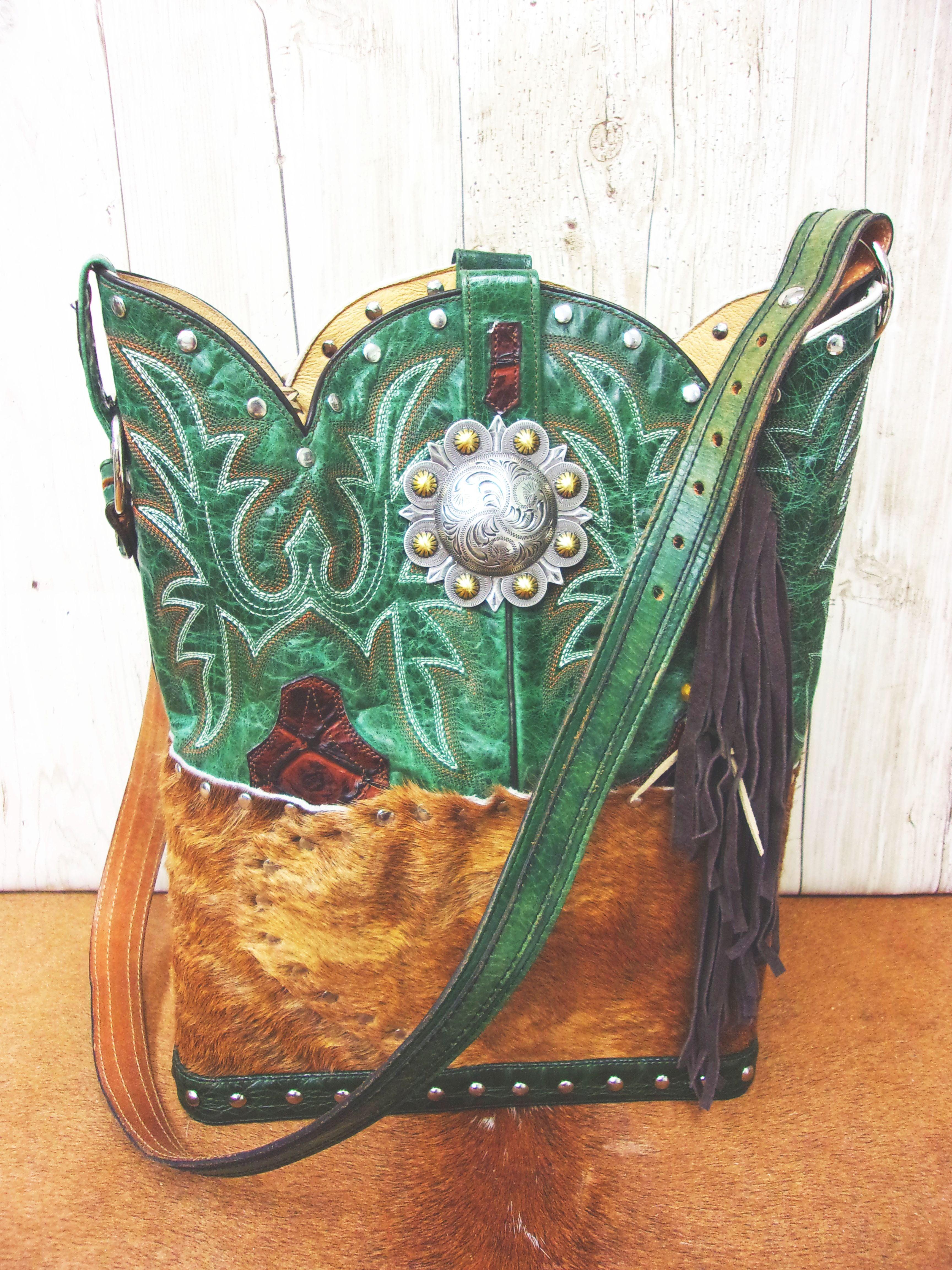Leather Purse with Fringe - Cowboy Boot Purse with Fringe - Western Shoulder Bag with Fringe TS309 cowboy boot purses, western fringe purse, handmade leather purses, boot purse, handmade western purse, custom leather handbags Chris Thompson Bags