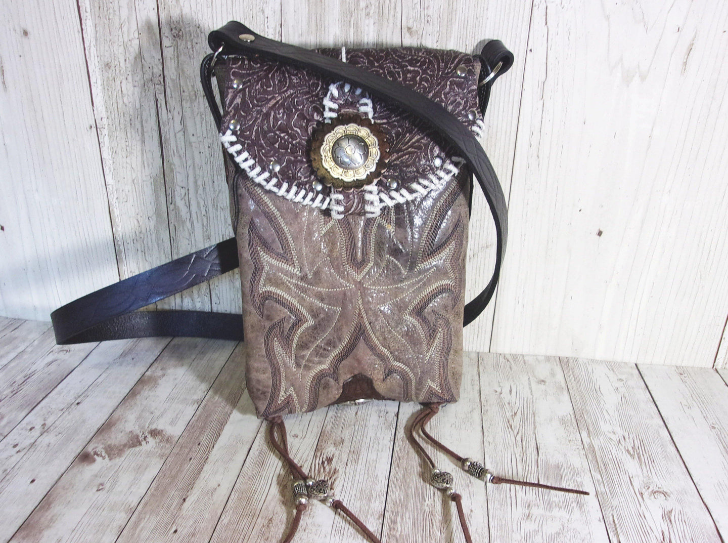 Small Concealed Carry Purse CB45 handcrafted from cowboy boots. Shop Handbags at ChrisThompsonBags.com and buy the best 2nd amendment, conceal carry purse, concealed carry, concealed for her, concealedcarry purse, cowboy boot purse, cowgirl concealed, handgun bag, leather conceal bag, unique concealed, western conceal, western concealed at Chris Thompson Bags.