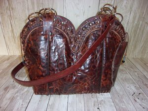 Western Concealed Carry Purse - CC Purse - Western Gun Purse - Handcrafted Conceal Carry Purse - Cowboy Boot Purse CB121 cowboy boot purses, western fringe purse, handmade leather purses, boot purse, handmade western purse, custom leather handbags Chris Thompson Bags