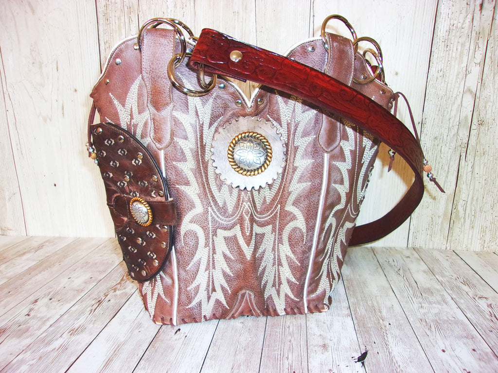 Western Concealed Carry Purse - CC Purse - Western Gun Purse - Handcrafted Conceal Carry Purse - Cowboy Boot Purse CB81 cowboy boot purses, western fringe purse, handmade leather purses, boot purse, handmade western purse, custom leather handbags Chris Thompson Bags