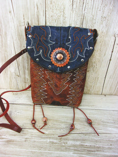 Cowboy Boot Crossbody Hipster Purse HP892