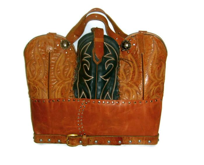 Western Laptop Tote - Extra Large Cowboy Boot Purse - Western Travel Bag LT15 cowboy boot purses, western fringe purse, handmade leather purses, boot purse, handmade western purse, custom leather handbags Chris Thompson Bags