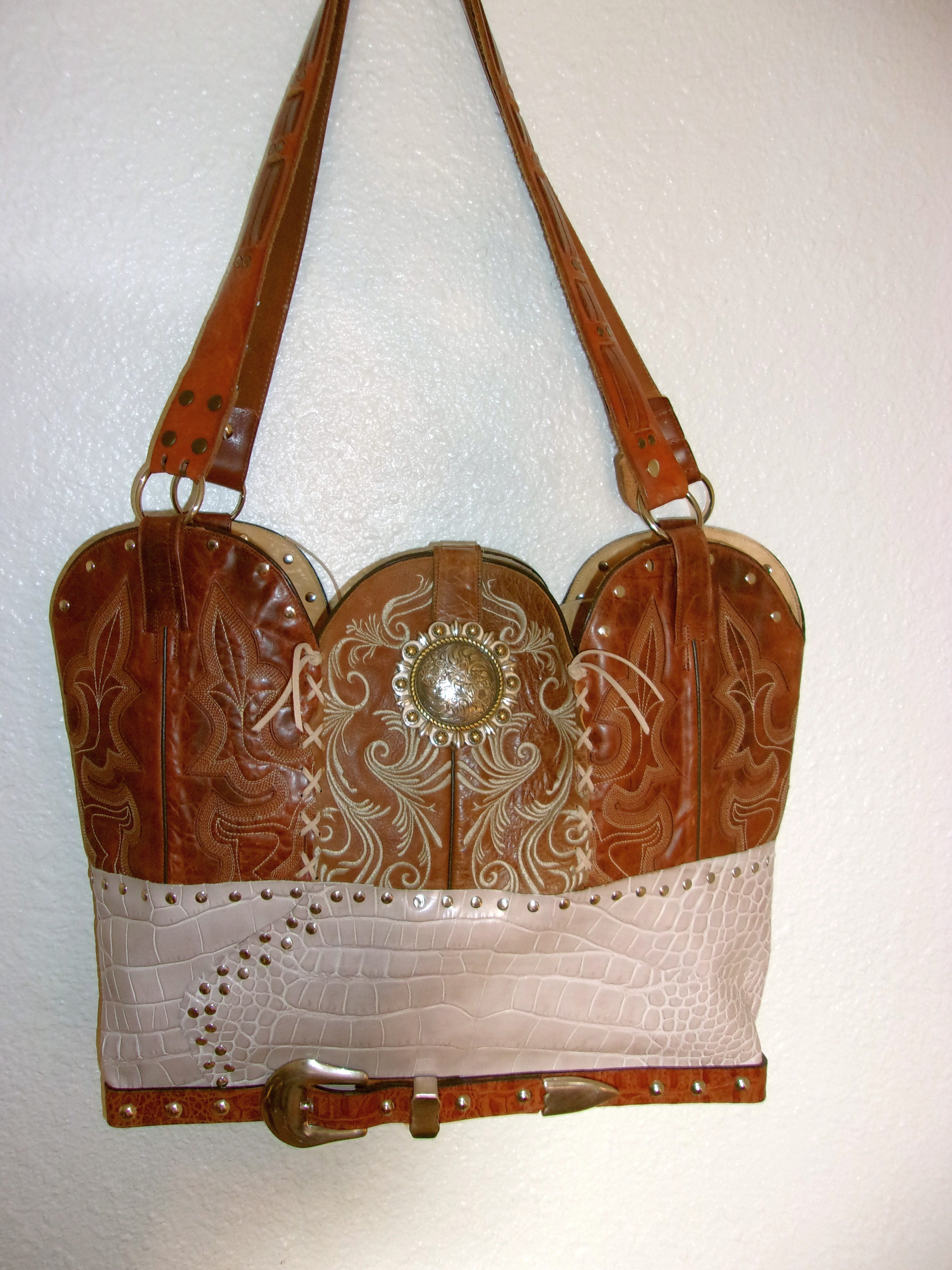 Western Laptop Tote - Extra Large Cowboy Boot Purse - Western Travel Bag LT25 cowboy boot purses, western fringe purse, handmade leather purses, boot purse, handmade western purse, custom leather handbags Chris Thompson Bags