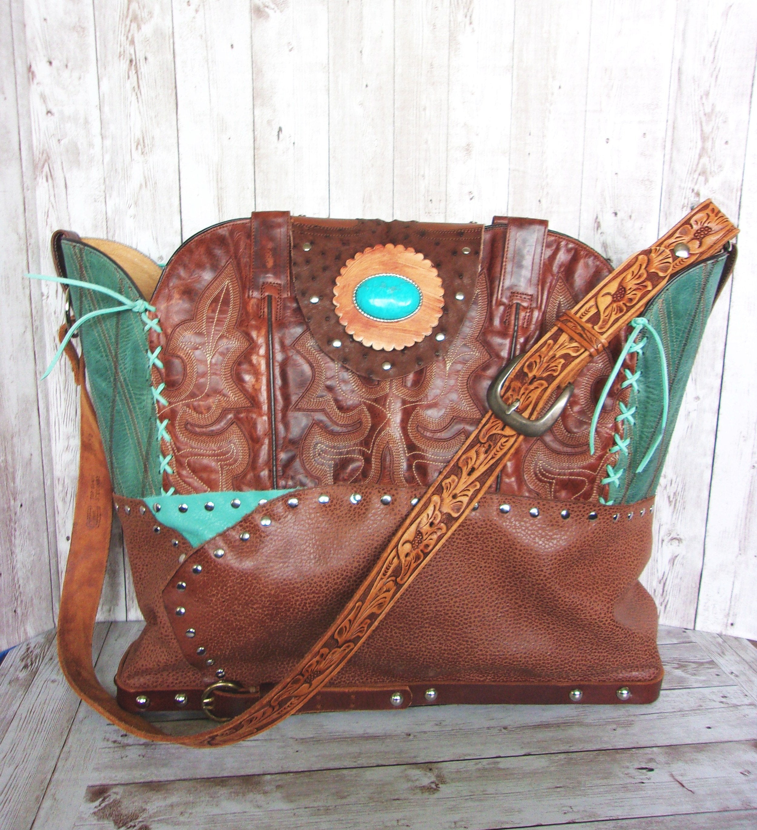 Western Laptop Tote - Extra Large Cowboy Boot Purse - Western Travel Bag LT39 cowboy boot purses, western fringe purse, handmade leather purses, boot purse, handmade western purse, custom leather handbags Chris Thompson Bags