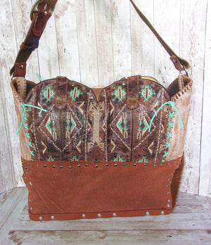 Western Laptop Tote - Extra Large Cowboy Boot Purse - Western Travel Bag LT41 cowboy boot purses, western fringe purse, handmade leather purses, boot purse, handmade western purse, custom leather handbags Chris Thompson Bags